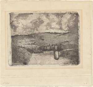 Eine Frau geht auf einer Landstraße, 1879 von Camille Pissarro