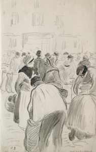 Kompositionsstudie des Marktes in Pontoise, 1881
