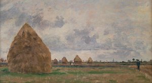 Landschaft mit Heuhaufen von Camille Pissarro