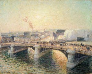 Le Pont Boieldieu, Rouen, Sonnenuntergang