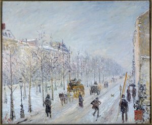 Pariser Boulevard mit Schnee
