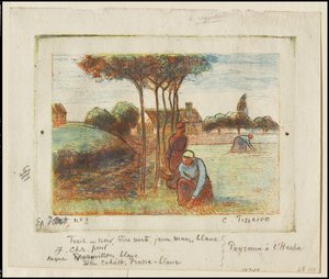 Bäuerinnen beim Unkrautjäten von Camille Jacob Pissarro