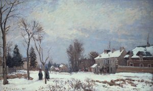 Straße von Versailles nach Saint-Germain, Louveciennes, und Schneeeffekte von Camille Pissarro