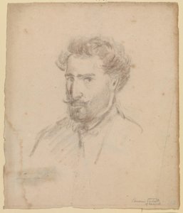 Selbstporträt, Dreiviertelprofil nach links (Caracas (?) 1853/54) von Camille Pissarro