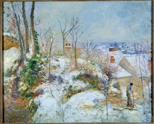 Schneeeffekt, La Garenne in Pontoise von Camille Pissarro