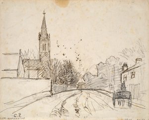 Studie von Upper Norwood, London, mit der All Saints Kirche, 1871