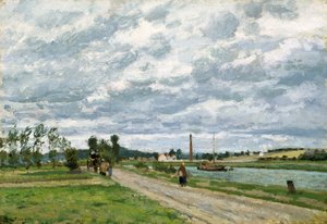 Die Ufer der Oise bei Pontoise von Camille Pissarro