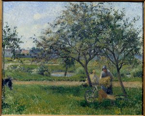 Die Schubkarre, Obstgarten von Camille Jacob Pissarro