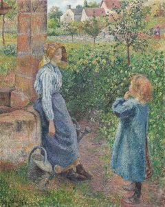 Frau und Kind am Brunnen, 1882 von Camille Pissarro