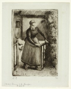 Frau am Tor von Camille Pissarro