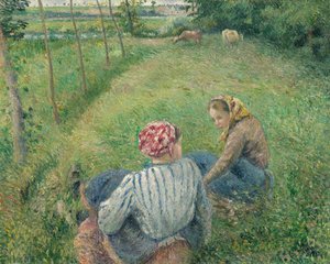 Junge Bäuerinnen ruhen sich auf den Feldern bei Pontoise aus, 1882
