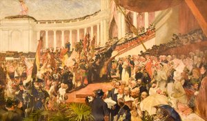 Die patriotische Feier des fünfzigsten Jahrestages der belgischen Unabhängigkeit von Camille Van Camp
