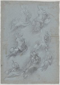 Studien für die Jungfrau und das Kind (recto) von Camillo Boccaccino