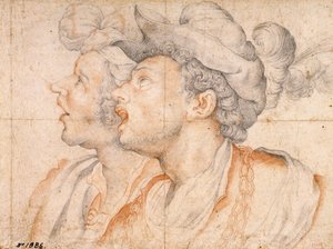 Zwei Köpfe junger Männer (ca. 1590) von Camillo Procaccini