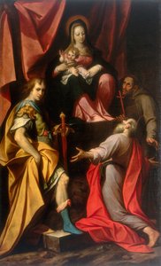 Madonna mit Kind und den Heiligen Vitale und Hieronymus, Werk von Camillo Procaccini, aufbewahrt in der Galleria Estense in Modena
