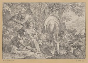 Ruhe auf der Flucht nach Ägypten von Camillo Procaccini