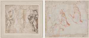 Die Verklärung (recto); Handstudie (verso) von Camillo Procaccini