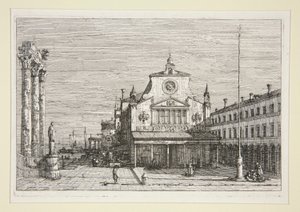 Imaginäre Ansicht von S. Giacomo Di Rialto, aus der Serie Vedute (Ansichten) von Canaletto (Giovanni Antonio Canal)