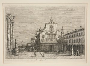 Imaginäre Ansicht von S. Giacomo di Rialto, aus der Serie Vedute (Ansichten) von Canaletto (Giovanni Antonio Canal)