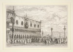 La Piera del Bando, V., aus der Serie Vedute (Ansichten) von Canaletto (Giovanni Antonio Canal)