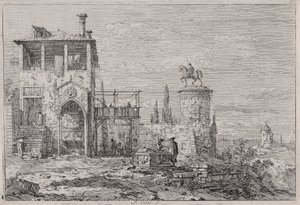 Das Reiterdenkmal, aus der Serie Veduten von Canaletto (Giovanni Antonio Canal)