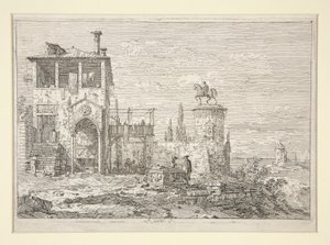 Das Reiterdenkmal, aus der Serie Ansichten von Canaletto (Giovanni Antonio Canal)