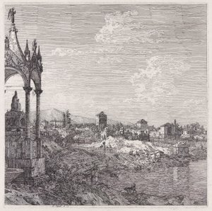 Ansicht einer Stadt mit einem Bischof von Canaletto (Giovanni Antonio Canal)