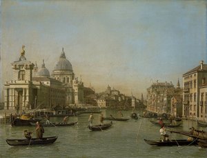 Eingang zum Canal Grande in der Nähe der Punta della Dogana und Santa Maria della Salute