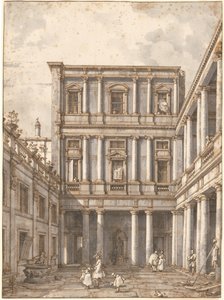 Ein venezianischer Innenhof in den Procuratie Nuove von Canaletto
