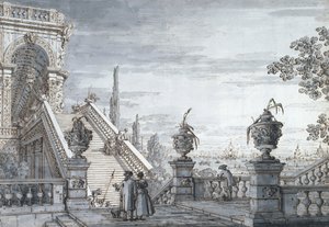Ein Capriccio mit einer monumentalen Treppe von Canaletto