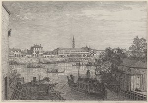 Am Hafen von Dolo, ca. 1735-1746 von Canaletto