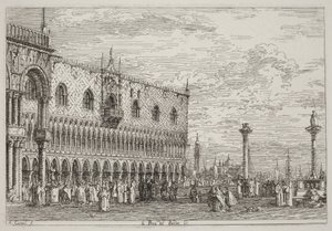 Der Verkündigungsstein. V. [unten rechts] von Canaletto