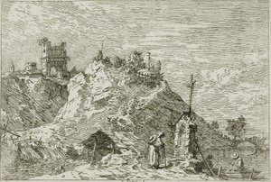 Landschaft mit dem betenden Pilger, aus Vedute