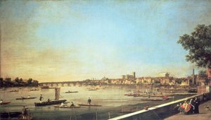 London, die Themse bei Westminster und Whitehall von der Terrasse des Somerset House