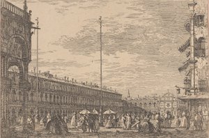 Piazza San Marco mit den Procuratie Nuove links und der Kirche San Geminiano, 1735-46