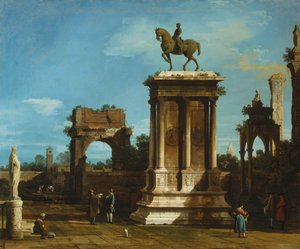 Das Colleoni-Denkmal in einer Capriccio-Kulisse von Canaletto