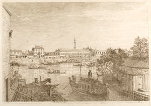 Der Hafen von Dolo, aus der Serie „Ansichten“ von Canaletto