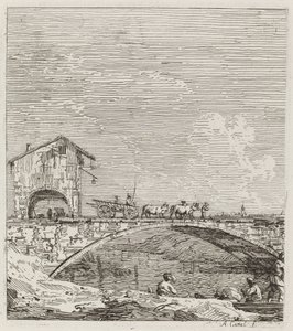 Der Wagen überquert eine Brücke, ca. 1735-1746 von Canaletto