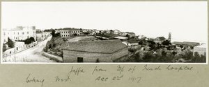 Jaffa vom Dach des französischen Krankenhauses nach Westen blickend, 2. Dezember 1917 von Capt. Arthur Rhodes