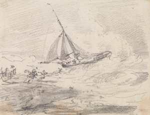 Ein Segelschiff in rauer See, Hastings von Capt. Thomas Hastings