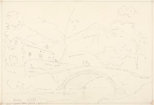 Brücke in der Nähe der Loweswater-Kirche in Scale Hill, 2. August von Capt. Thomas Hastings