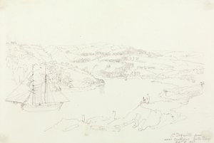 Saint Dogmaels von Cardigan am Teifi, 8. September 1847 von Capt. Thomas Hastings