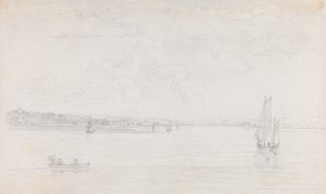 Skizze von Cowes, Isle of Wight, vom Solent aus von Capt. Thomas Hastings