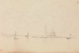 Skizze von Segelbooten in einem Hafen von Capt. Thomas Hastings