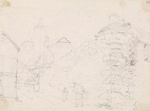 Skizze von Steinhäusern in einem Dorf von Capt. Thomas Hastings