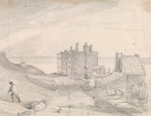 Skizze einer Klippenstraße und Gebäude, Hastings von Capt. Thomas Hastings