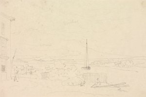 Skizze einer Flusslandschaft, Isle of Wight von Capt. Thomas Hastings