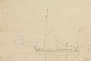 Skizze eines Segelbootes