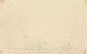 Skizze eines Landhauses in der Nähe der Küste, Isle of Wight von Capt. Thomas Hastings