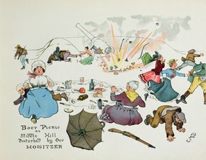 Burenpicknick auf dem Middle Hill durch unsere Haubitze gestört, aus 